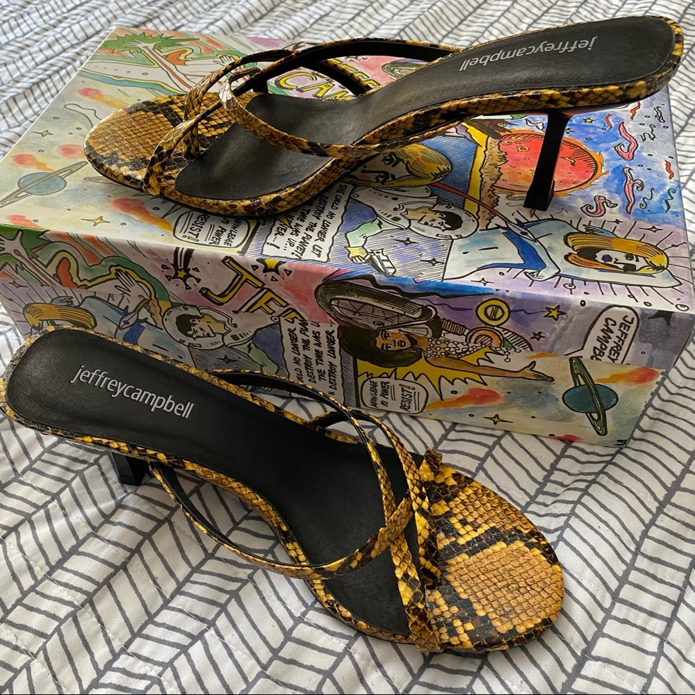 Jeffrey Campbell Danah Yellow Snake Strap Sandal